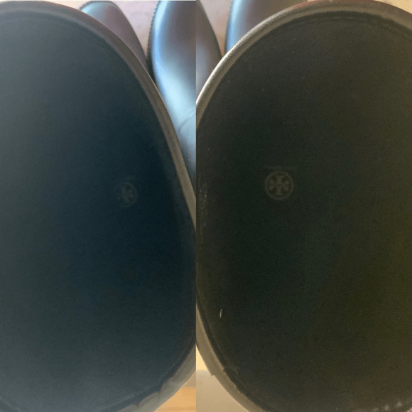 Tory Burch Black Knee High Leather Rubber Boots - Picture 9 of 12